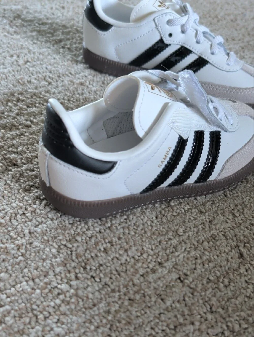 adidas Kids Samba Shoes, White/Black.